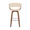 Armen Living Julyssa 30" Bar Height Swivel Cream Faux Leather and Walnut Wood Bar Stool LCJSBAWACR30 - alternate 7